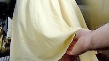 Ut_1530# Girl in a long yellow dress for my girl upskirt movies. I've tried to lift up her dress for