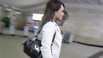 Ut_0836# I decided to follow a new object; it was slim tall girl in a white jacket and black skirt. 