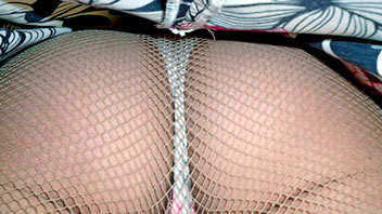 Ut_1518# A girl with beautiful body in fishnet stockings and thin panties. Our cameraman has caught 