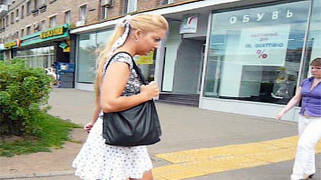 Ut_0824# This time I saw tall blond in a white and polka dot skirt. I made some pics of her while th