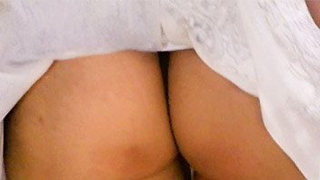 Ut_2168# Wonderful-looking hottie in wide white skirt in the amazing public upskirt video! Nice bum 