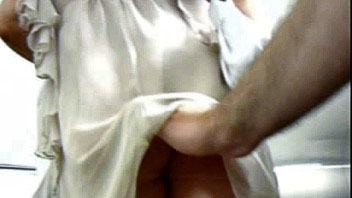 Ut_1694# Woman in a short beige dress. I've lifted up her skirt twice to shoot public upskirt movies