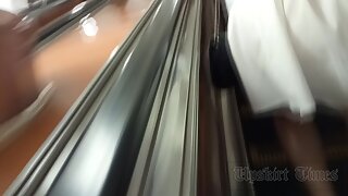 UT_3825#Only I was going to shoot, as this girl suddenly began to climb up the escalator. I h