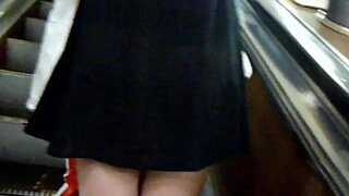 UT_1277#Here comes cute girl in black skirt. I was tooling really accurate with her skirt. Sh