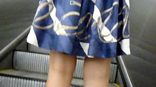 UT_1320#Slender girl in a loose blue skirt, begging to get into my upskirt collection! I've s